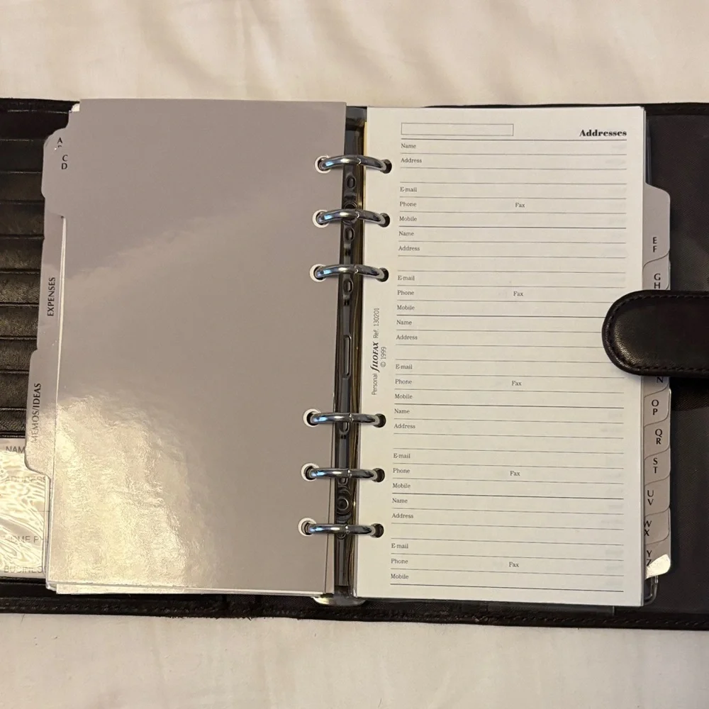 Elegant Black Leather Planner